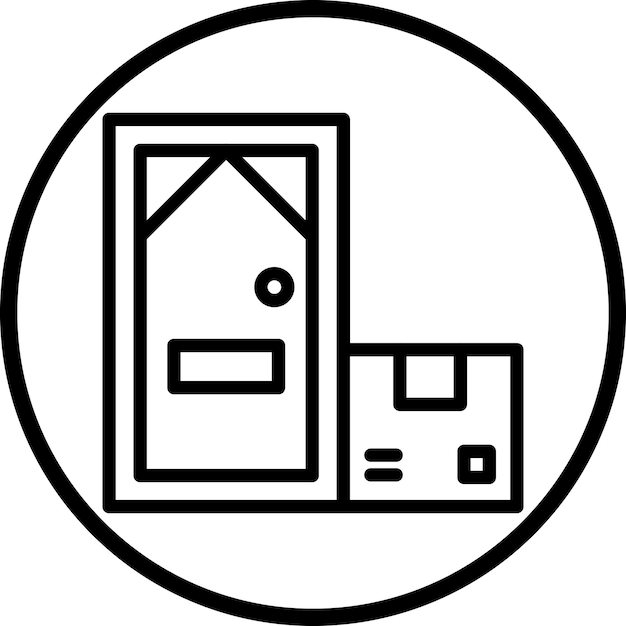 Diseño vectorial Estilo del icono de entrega de la puerta