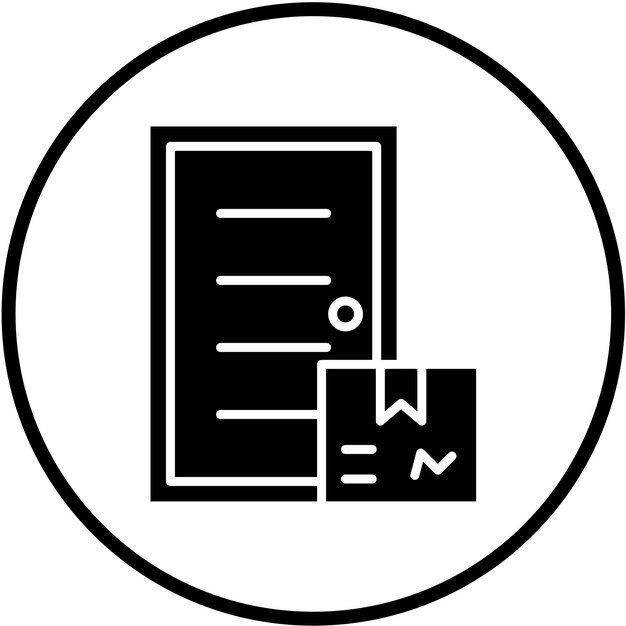 Diseño vectorial Estilo del icono de entrega de la puerta