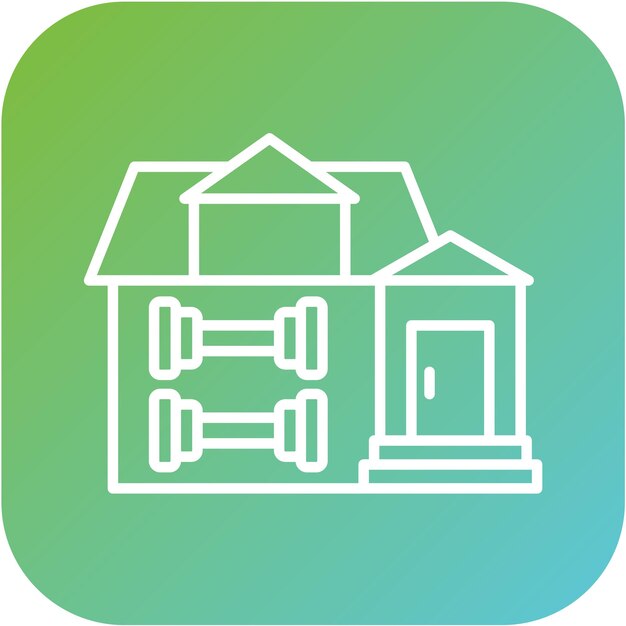 Diseño vectorial Estilo del icono de entrenamiento en el hogar