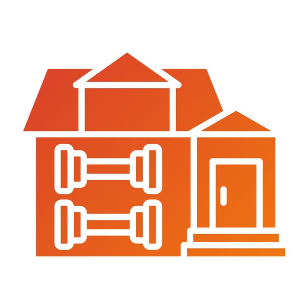 Diseño vectorial Estilo del icono de entrenamiento en el hogar