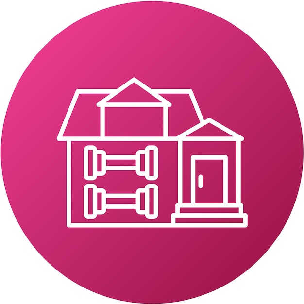 Diseño vectorial Estilo del icono de entrenamiento en el hogar