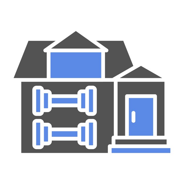 Diseño vectorial Estilo del icono de entrenamiento en el hogar