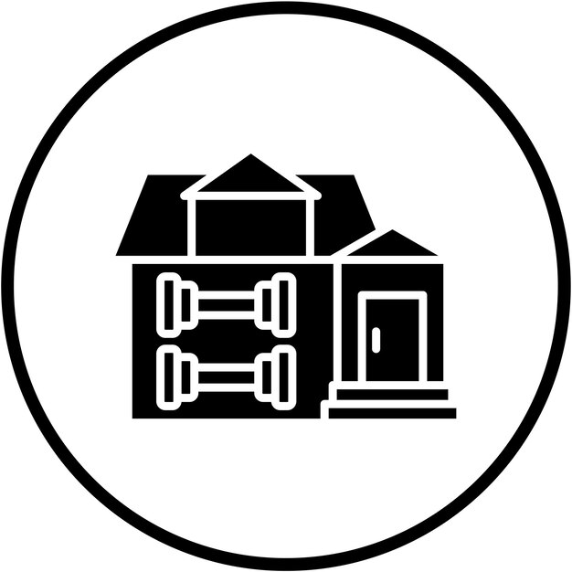 Diseño vectorial Estilo del icono de entrenamiento en el hogar
