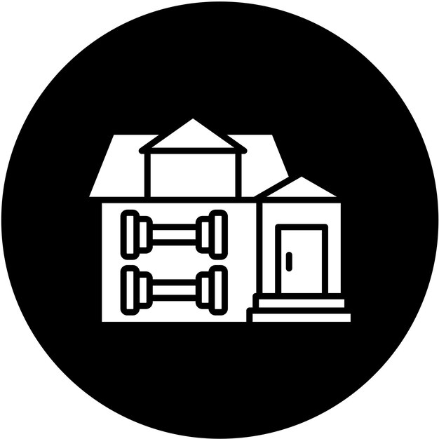 Diseño vectorial Estilo del icono de entrenamiento en el hogar