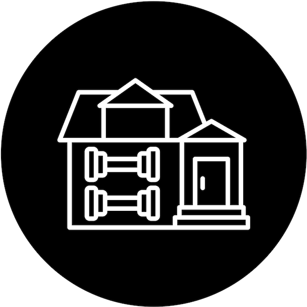 Diseño vectorial Estilo del icono de entrenamiento en el hogar