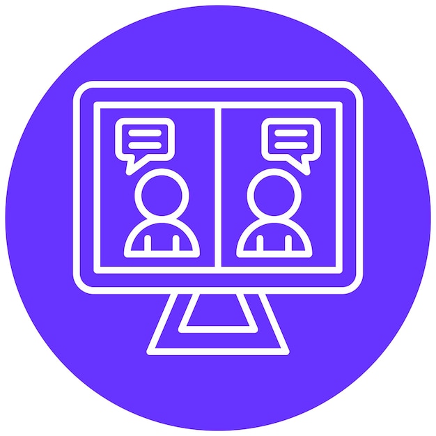Diseño vectorial Estilo del icono de la entrevista en vivo