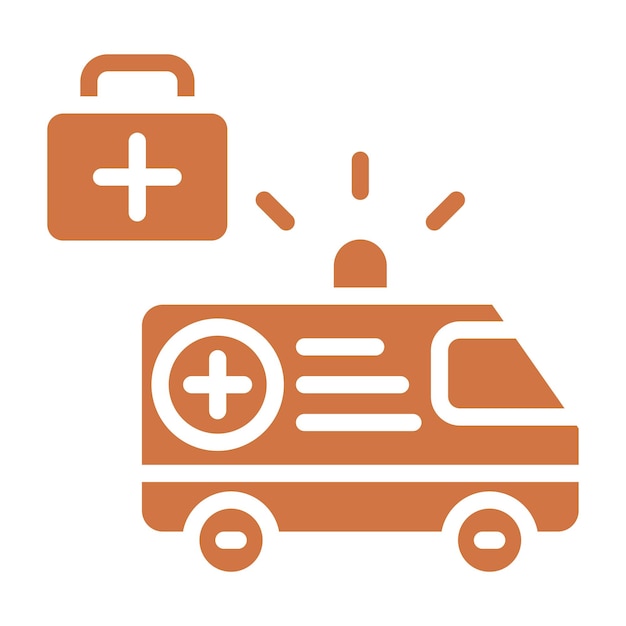 Diseño vectorial del estilo del icono de envío de ambulancias