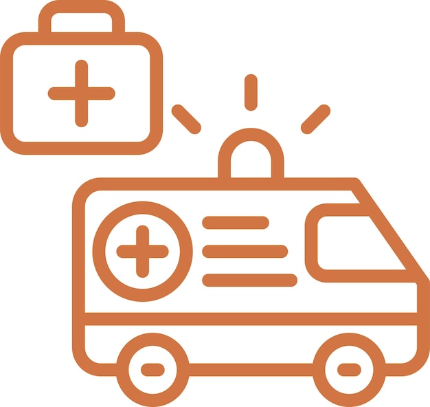 Diseño vectorial del estilo del icono de envío de ambulancias
