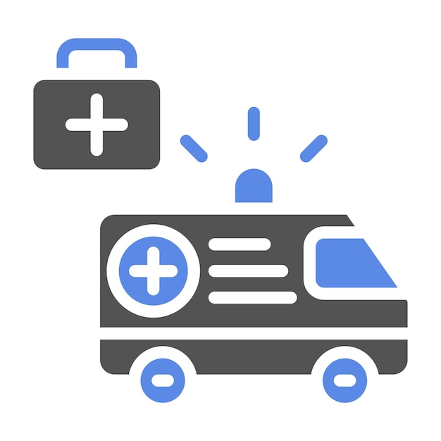 Diseño vectorial del estilo del icono de envío de ambulancias