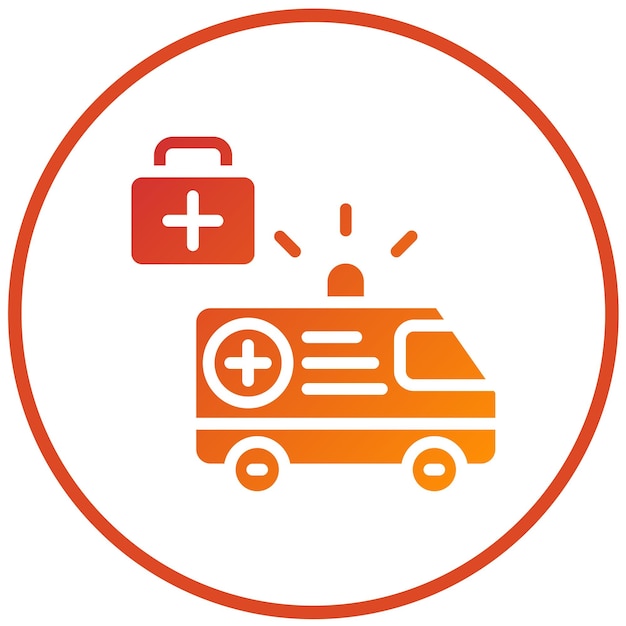 Diseño vectorial del estilo del icono de envío de ambulancias