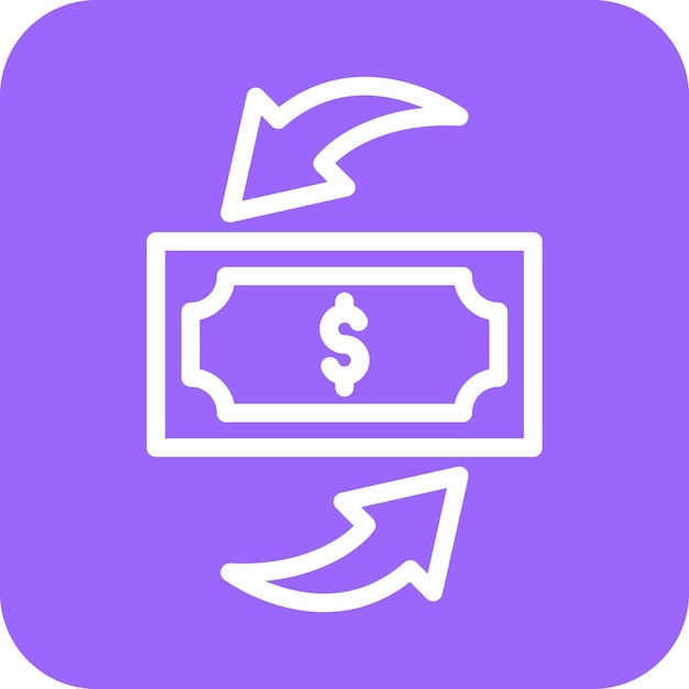 Diseño vectorial Estilo del icono de envío de dinero