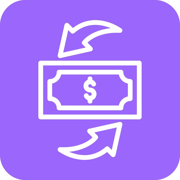 Vector diseño vectorial estilo del icono de envío de dinero