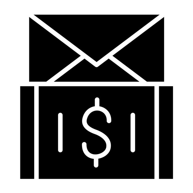 Diseño vectorial Estilo del icono de envío de dinero