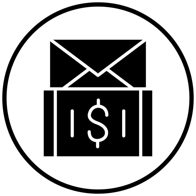 Diseño vectorial Estilo del icono de envío de dinero