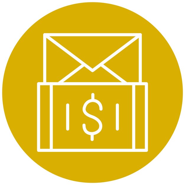 Diseño vectorial Estilo del icono de envío de dinero