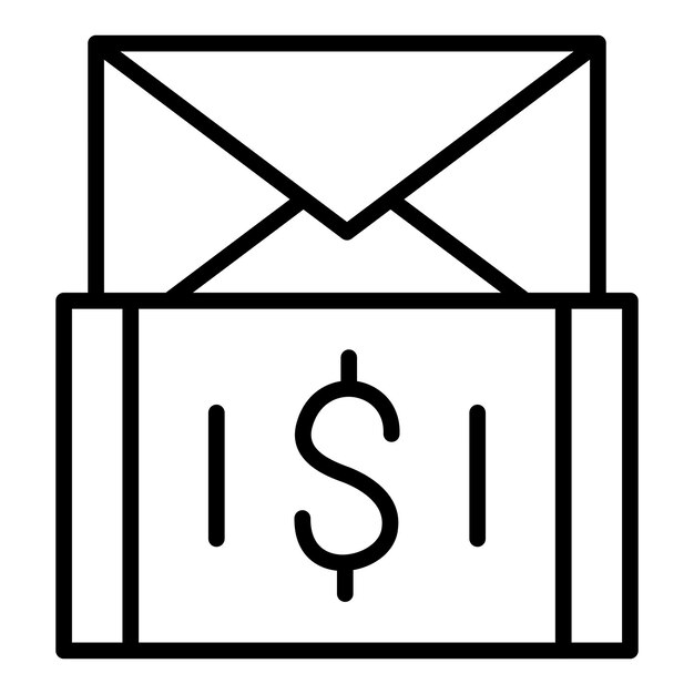 Diseño vectorial Estilo del icono de envío de dinero