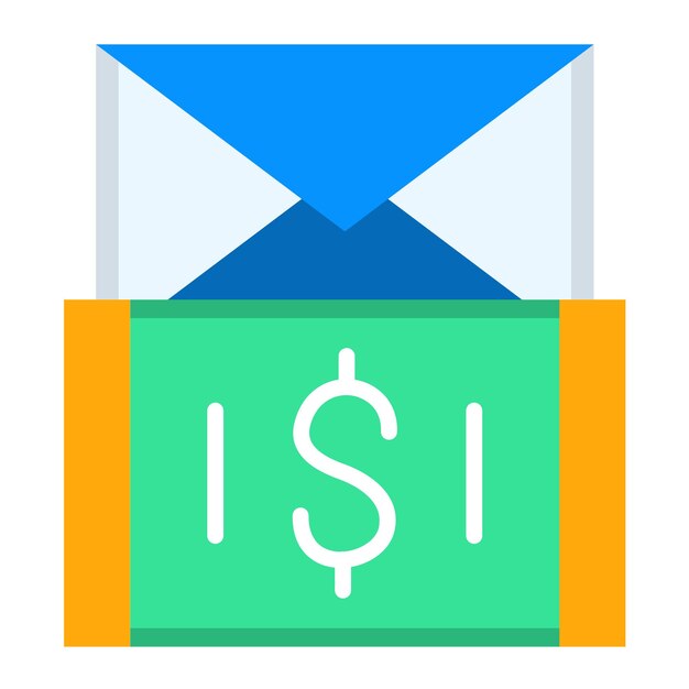 Diseño vectorial Estilo del icono de envío de dinero
