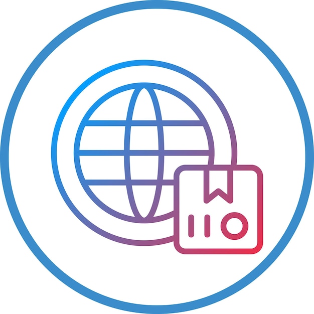 Diseño vectorial de estilo de icono de envío en todo el mundo