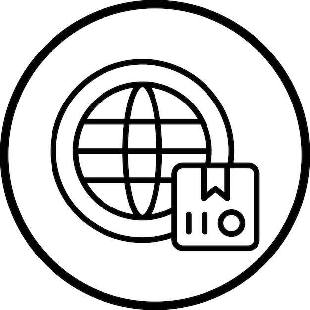 Diseño vectorial de estilo de icono de envío en todo el mundo