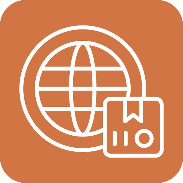 Diseño vectorial de estilo de icono de envío en todo el mundo
