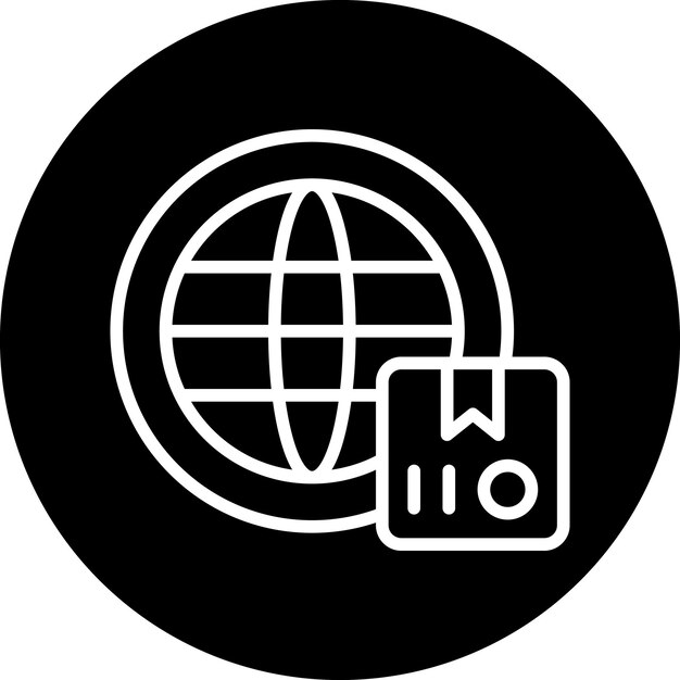 Diseño vectorial de estilo de icono de envío en todo el mundo