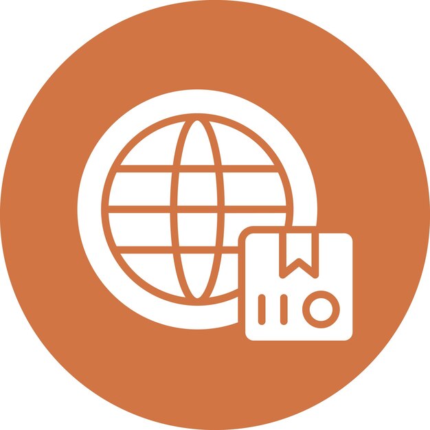 Diseño vectorial de estilo de icono de envío en todo el mundo