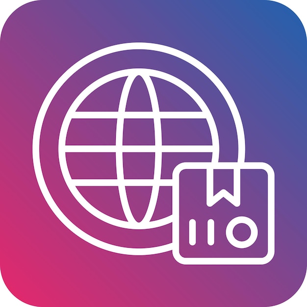 Diseño vectorial de estilo de icono de envío en todo el mundo