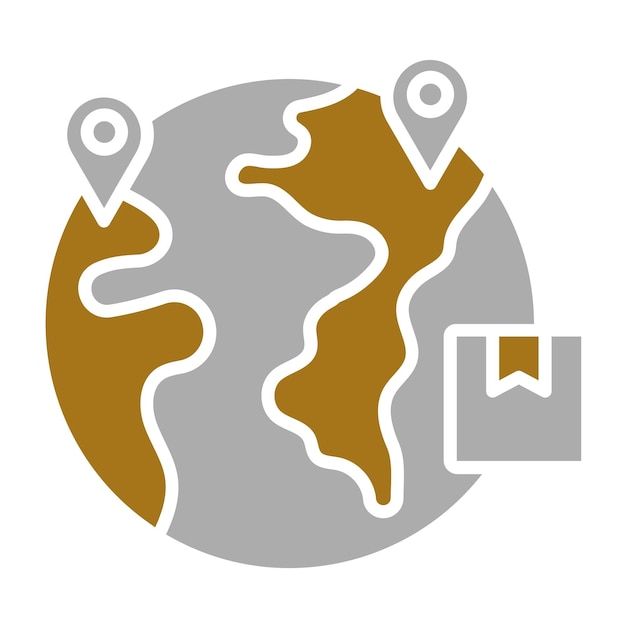 Diseño vectorial de estilo de icono de envío en todo el mundo