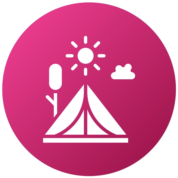 Diseño vectorial Estilo del icono del equipo de acampada