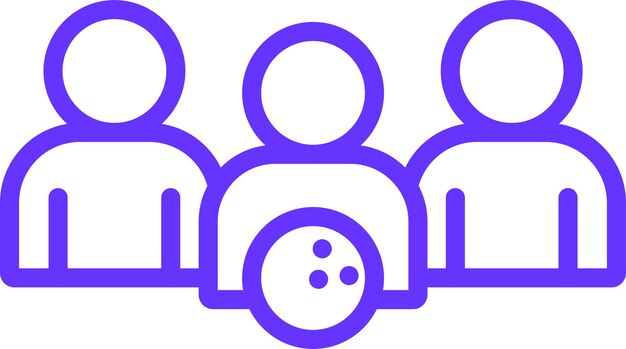 Diseño vectorial del estilo del icono del equipo de bolos
