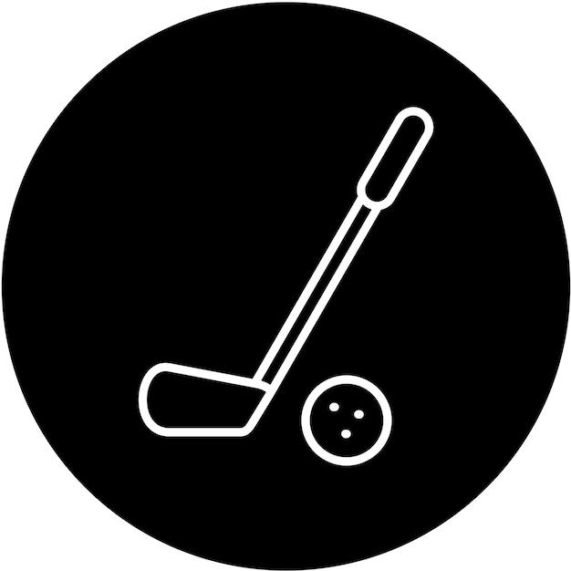 Diseño vectorial del estilo del icono del equipo de golf
