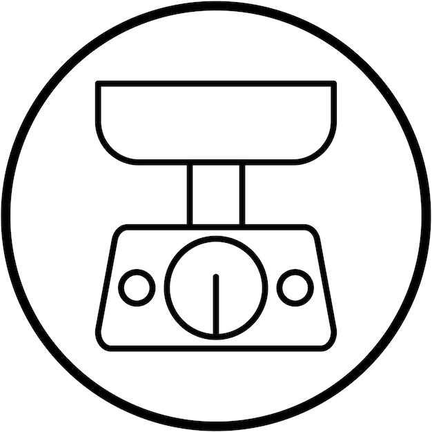 Diseño vectorial Estilo del icono de la escala de alimentos