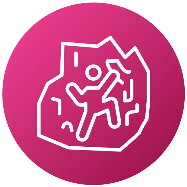 Diseño vectorial de estilo de icono de escalada en hielo