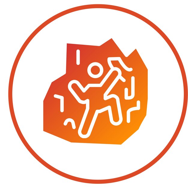 Diseño vectorial de estilo de icono de escalada en hielo