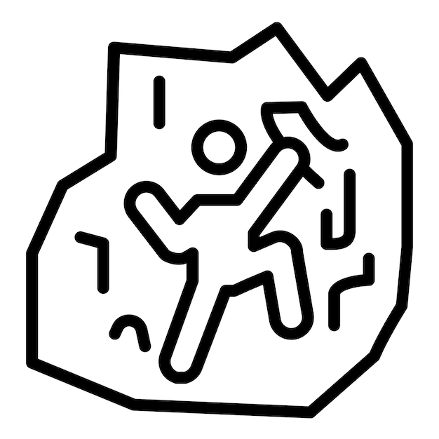 Diseño vectorial de estilo de icono de escalada en hielo
