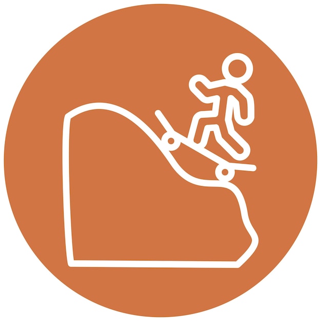 Diseño vectorial de estilo de icono de escalada libre