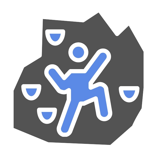 Diseño vectorial de estilo de icono de escalada en roca interior