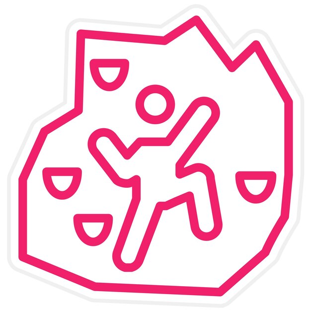 Diseño vectorial de estilo de icono de escalada en roca interior