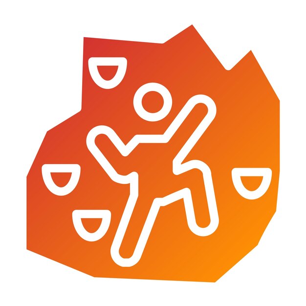 Diseño vectorial de estilo de icono de escalada en roca interior