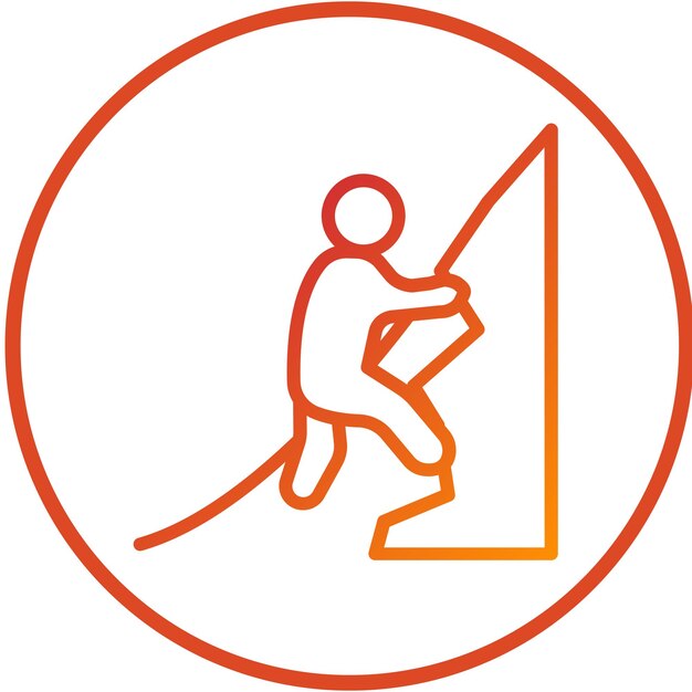 Diseño vectorial de estilo de icono de escalada en roca