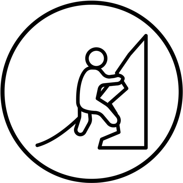 Diseño vectorial de estilo de icono de escalada en roca