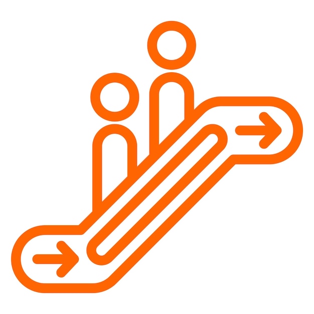 Diseño vectorial Estilo del icono de la escalera mecánica