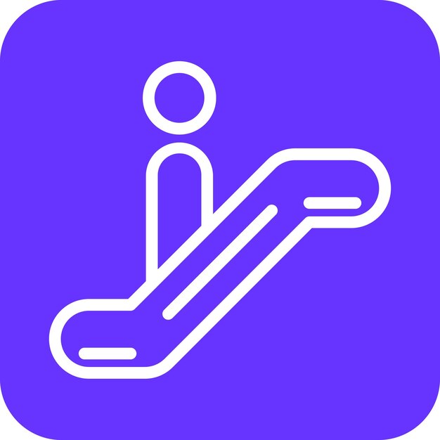 Diseño vectorial Estilo del icono de la escalera mecánica