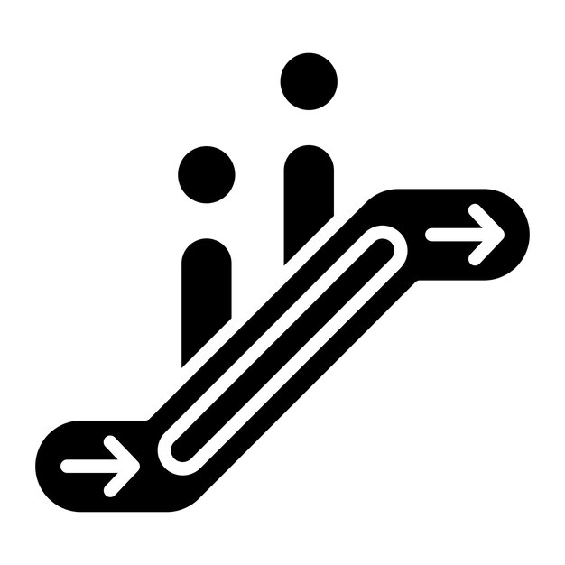 Diseño vectorial Estilo del icono de la escalera mecánica