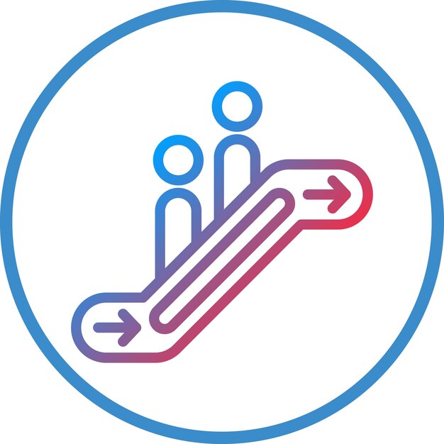 Diseño vectorial Estilo del icono de la escalera mecánica