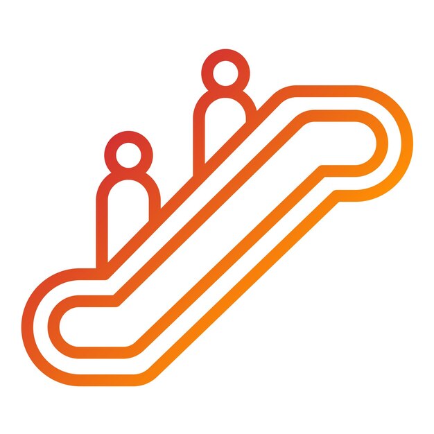 Diseño vectorial Estilo del icono de la escalera mecánica
