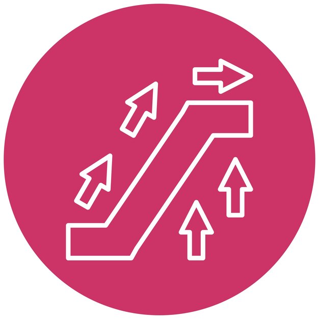Diseño vectorial Estilo del icono de la escalera mecánica