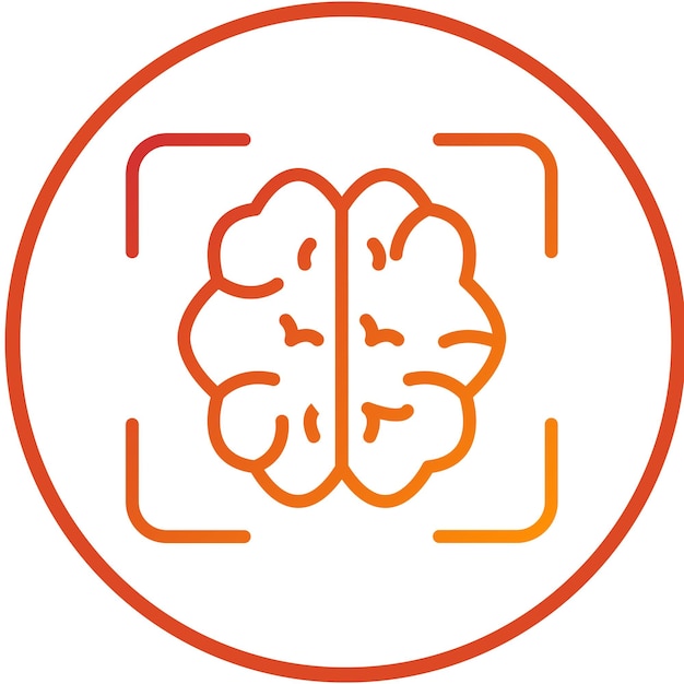 Diseño vectorial Estilo del icono de escaneo cerebral