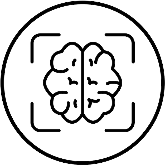 Diseño vectorial Estilo del icono de escaneo cerebral