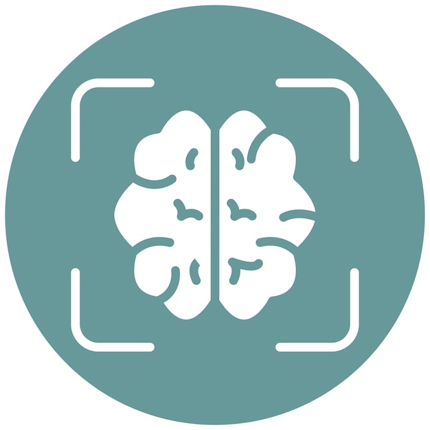 Diseño vectorial Estilo del icono de escaneo cerebral